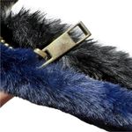 Hat Attack Faux Fur Clutch Blue Black New Photo 3