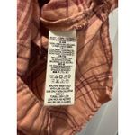 Free People Women’s  No Limits Plaid Linen Shirt Button Down Peach Long Sleeve XS Photo 5