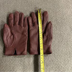 Coach  Burgundy Leather Gloves Photo 6