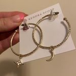 Kendra Scott Gold Hammered Hoops With Charms!! Photo 0