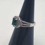 Renaissance Jewelry Lab Created Emerald & White Sapphire Sterling Silver Ring Green Photo 3