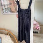 Anthropologie  BHLDN Poppy Square-Neck Satin Jacquard A-line Midi Dress US 6 Photo 2