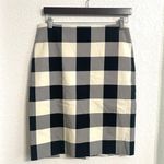 Talbots Skirt Black Cream Plaid Gingham Pencil Skirt Cotton Blend Size 6 Photo 0