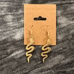 Gold Snake Earrings Photo 0