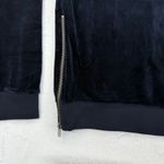 Vince Velour Crewneck Sweatshirt Black Gold Zip Detail Women's Size L Photo 5