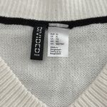 H&M Divided Knit Sweater Vest White Black Trim XL Preppy Sleeveless V-Neck Photo 1