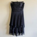 David's Bridal Chiffon Dress with Layered Skirt Strapless Black Womens S… Photo 1