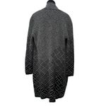 Icelandic Design| S | Cardigan Knit Jacket Coat Women's Long Length Sweater Wool Black Photo 2