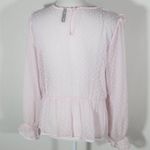 Rio Pastel Pink Sheer Cottagecore Blouse Size Medium Swiss Dot Coquette Pink Top Photo 4
