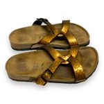 Birkenstock ‎ Birki's Sandals Sz 38 7 5 Copper Bronze Snakeskin Print Shoes Photo 1
