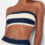 Kate Spade NWT Awning Stripe Bandeau Bikini Swimsuit Blazer Blue Size Small NEW Photo 7