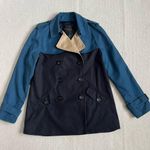 Coach Colorblock Short Blue Trench Coat Jacket women’s Small Photo 1