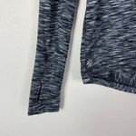 Athleta  Womens Heathered Grey Striped Quarter-Zip Pullover Athletic Top Womens S Photo 1