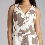 Windsor  Cow Print Denim Dress Mini Photo 0