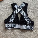 Moschino NWT  logo banded black crossover bralette Photo 1