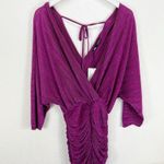 ZARA  Purple Pleated Plunging Draped Dress Cocktail Party Small S NWT Photo 1