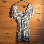 Angie Flora  ruffle dress size small Navy blue and white Photo 1