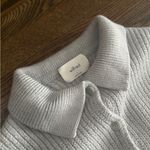 Wilfred grey knit chunky jumper collared button down sweater jacket Photo 4