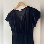 See And Be Seen Black Velvet Short Sleeve V Neck A Line Dress Size L Photo 1