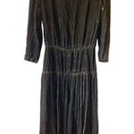 Donna Morgan Vintage Dark Brown Velvet Drop Waisted Dress Photo 1