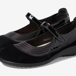 Naot Kire Mary Jane Flat Black Suede & Leather Size 38 7 Photo 0