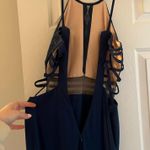 Morgan & Co  Prom Dress Blue Navy Halter Top Photo 5