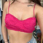 ZARA  Hot Pink Ruched Bralette Top - Size L Photo 1