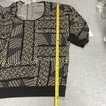 Liz & Co  Women’s Medium Top Blouse Geometric 3/4 Dolman Sleeve Art To Wear Artsy Photo 8