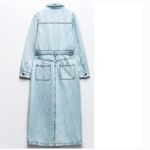 ZARA NWOT Z1975 DENIM MIDI DRESS Bloggers Fave Sold OUT Blue Photo 10