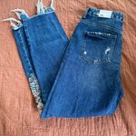 ZARA Trafaluc Floral Embroidered Distressed Mom Jeans Photo 6