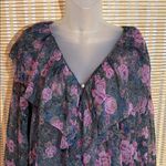 Victoria's Secret Vintage Gold Label Sheer Floral Paisley Peasant Blouse M/L Photo 2