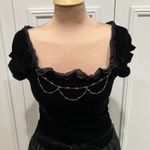 Black Velvet Lace Tiered Women's Dress Whimsigoth Fairy Grunge Vampy Peasant Photo 1