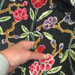 Vintage Carole Little 100% silk quilted floral jacket Size M Black Size M Photo 3