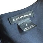 Club Monaco Navy Blue Sheath Dress Textured Fabric Short Bow Sleeves Size 4 Photo 10