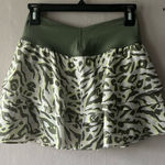 Aerie  Offline Green & Cream Animal Print Maggie Ruffle Tiered Tennis Skort Sz M Photo 0