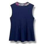 Deletta  by Anthropologie Sleeveless Floral Dot Ruffle Trim Top V-Neck Size XS Photo 4