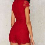 NBD Cherry Bomb Lace Romper Photo 1