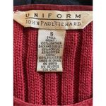 JOHN PAUL RICHARD Uniform Collection Women’s Small Leather & Knit Cardigan Sweat Red Photo 11