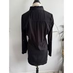 Abercrombie & Fitch  Black Dress Ruffle Neck Long Sleeve Tie Waist‎ Medium button Photo 2