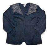 Chico's Black Linen Silver Metal Mesh Chain Blazer Jacket SZ 3 (XL) Goth Grunge Photo 0