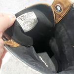 Sorel Lexie Camel Tan Leather Gray Fleece Wedge Lace Up Burnished Ankle Boots 6 Photo 4