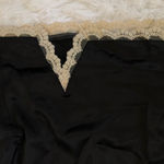 Edikted Black Satin Cream Lace Trim Mini Skirt Photo 3
