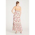 Amur Isabelle Halter Dress Dahlia Pink Bouquet Toss White Size 12 Photo 2