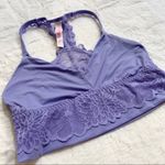 PINK - Victoria's Secret VS PINK Periwinkle Blue Lace Racerback Wireless Bralette Size Small Photo 1