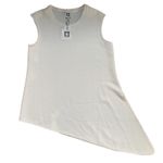 Anne Klein NWT Asymmetrical Split Hem White Sleeveless Top 10 Photo 2