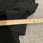 Haute Monde  Jumpsuit Womens Small Black Ribbed Ruffle Cap Sleeve Keyhole Fitted Photo 6