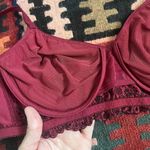 90s vintage burgundy wine red lace bra by Olga Photo 4