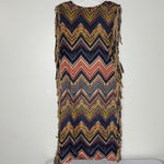 Tea N Rose Fringe Dress Sz S Chevron Stripe Aztec Southwest Cowgirl Photo 4