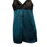 Y2K iridescent pleated body con dress dark blue, Size Small Blue Photo 4