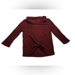 No Boundaries Burgundy Ribbed Knit Open-Back Cowl Neck Sweater with Twisted Front Detail XL Photo 1